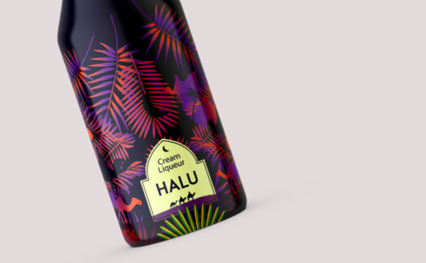Halu Cream Liquor Label design